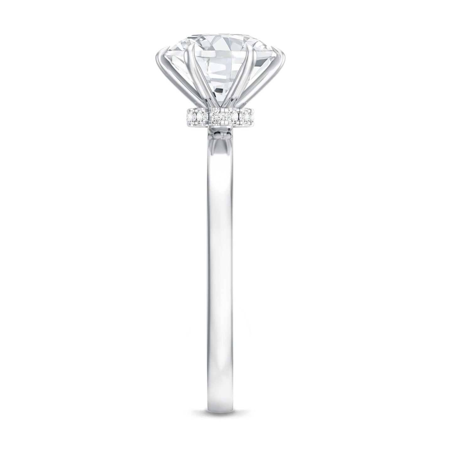 2 Carat Lab Grown Diamond Solitaire Engagement Ring with Hidden Halo