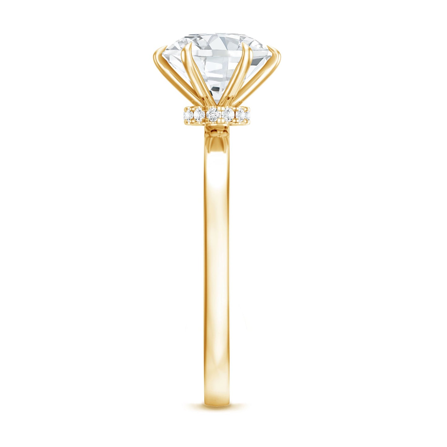 2 Carat Lab Grown Diamond Solitaire Engagement Ring with Hidden Halo