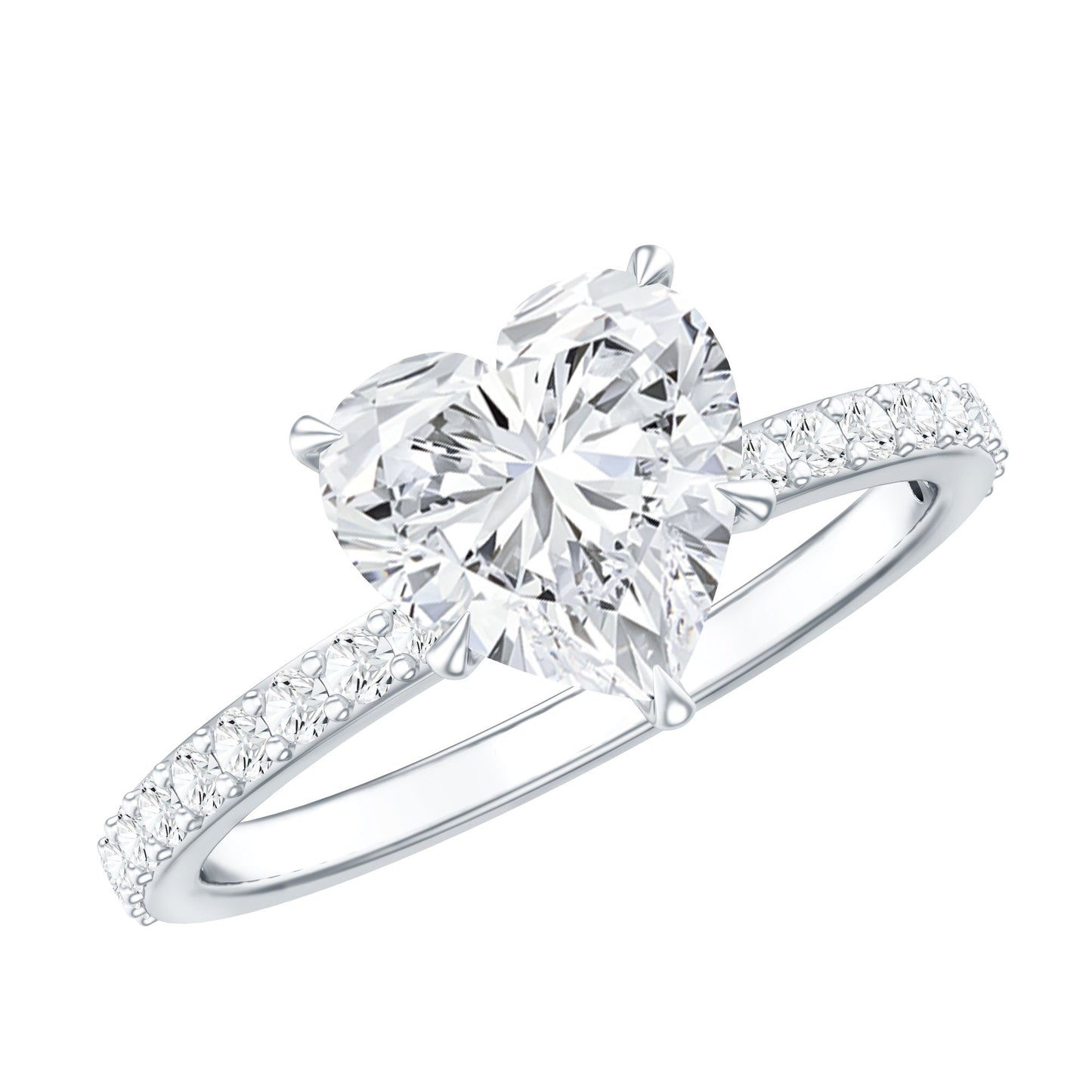 2 Carat Lab Grown Diamond Heart Engagement Ring for Her